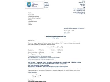 恭喜朱同学成功申请到谢菲尔德大学建筑学专业