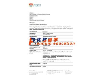 2020offer：恭喜顾同学获得悉尼大学(世界排名：42)媒体实践专业硕士通知书